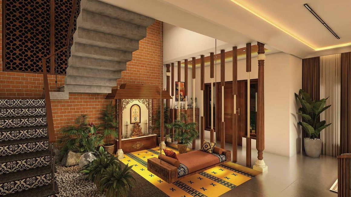 Old Madras – Staircase, pooja space and jaali (artist's impression)